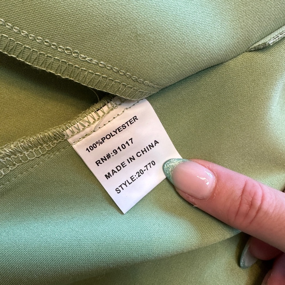 New Solitaire Light Green Embroidered Boho Faux Suede Long Coat - Picture 9 of 9